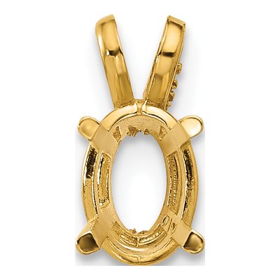 14K Yellow Gold Oval Pendant Mounting