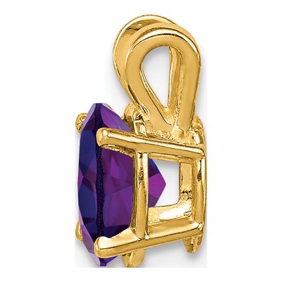 14K Yellow Gold Amethyst Oval Pendant – view 2