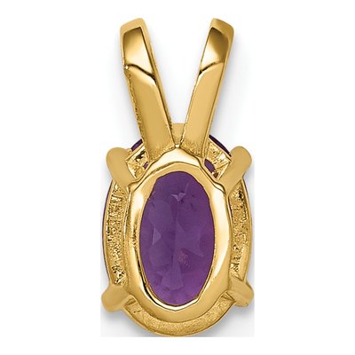 14K Yellow Gold Amethyst Oval Pendant – view 3