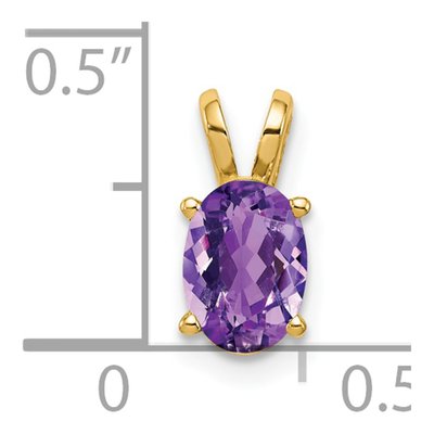14K Yellow Gold Amethyst Oval Pendant – view 4
