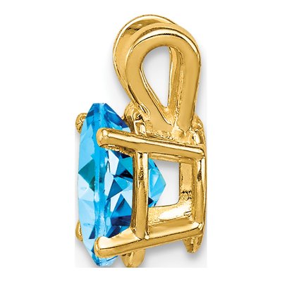 14K Yellow Gold Swiss Blue Topaz Oval Pendant – view 2