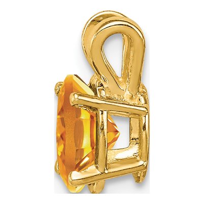 14K Yellow Gold Citrine Oval Pendant – view 3