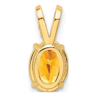 14K Yellow Gold Citrine Oval Pendant – view 4