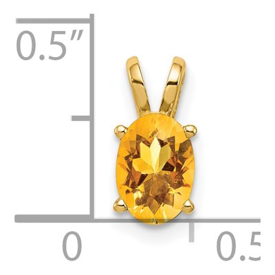 14K Yellow Gold Citrine Oval Pendant – view 5