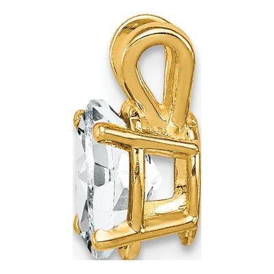 14K Yellow Gold CZ Oval Pendant – view 2