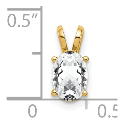 14K Yellow Gold CZ Oval Pendant – view 3
