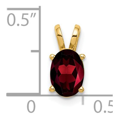 14K Yellow Gold Garnet Oval Pendant – view 3