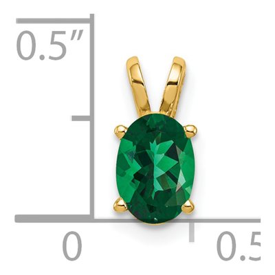 14K Yellow Gold Lab-Created Helenite Mount St Helens Pendant – view 2
