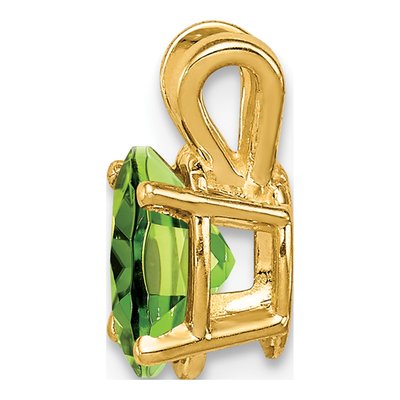 14K Yellow Gold Peridot Oval Pendant – view 3