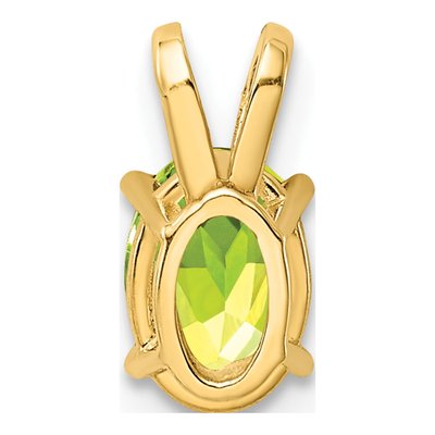 14K Yellow Gold Peridot Oval Pendant – view 4