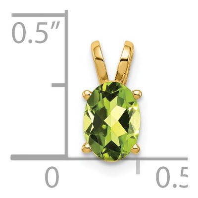 14K Yellow Gold Peridot Oval Pendant – view 5