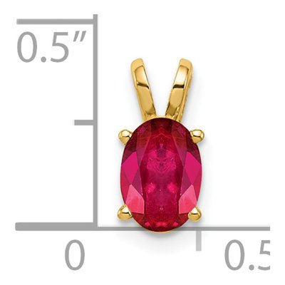 14K Yellow Gold Ruby Oval Pendant – view 2