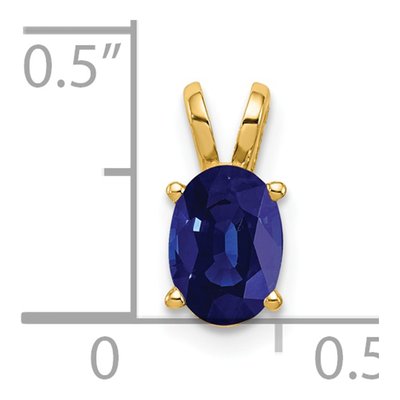 14K Yellow Gold Sapphire Oval Pendant – view 2