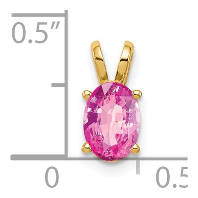 14K Yellow Gold Oval Pink Sapphire Pendant – view 2