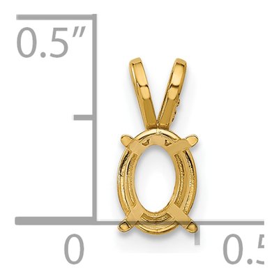 14K Yellow Gold Oval Pendant Mounting – view 4