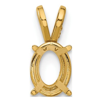 14K Yellow Gold Oval Pendant Mounting