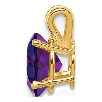 14K Yellow Gold Amethyst Oval Pendant – view 2