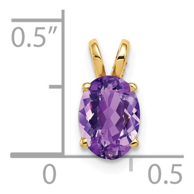 14K Yellow Gold Amethyst Oval Pendant – view 3