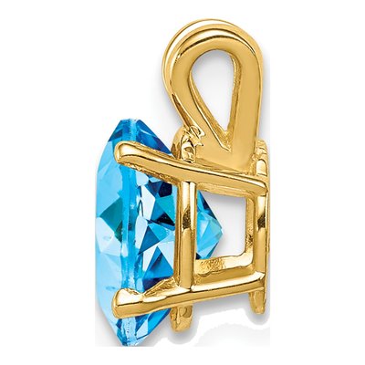 14K Yellow Gold Swiss Blue Topaz Oval Pendant – view 2