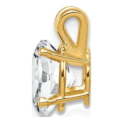 14K Yellow Gold CZ Oval Pendant – view 2