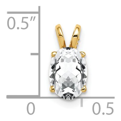 14K Yellow Gold CZ Oval Pendant – view 3