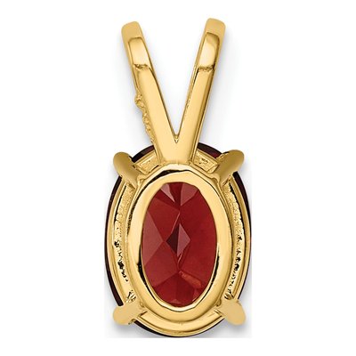 14K Yellow Gold Garnet Oval Pendant – view 3