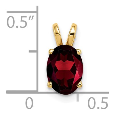 14K Yellow Gold Garnet Oval Pendant – view 4
