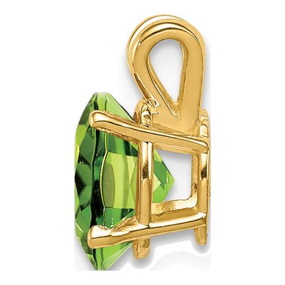 14K Yellow Gold Peridot Oval Pendant – view 2