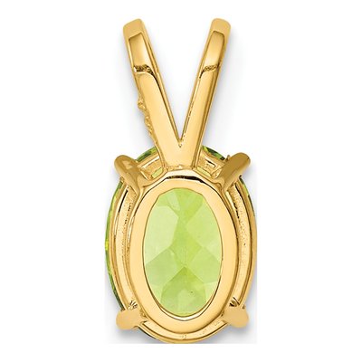 14K Yellow Gold Peridot Oval Pendant – view 3