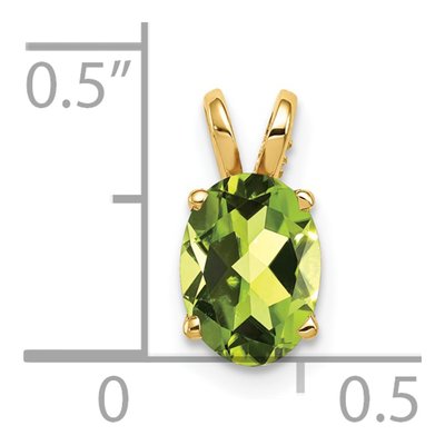 14K Yellow Gold Peridot Oval Pendant – view 4