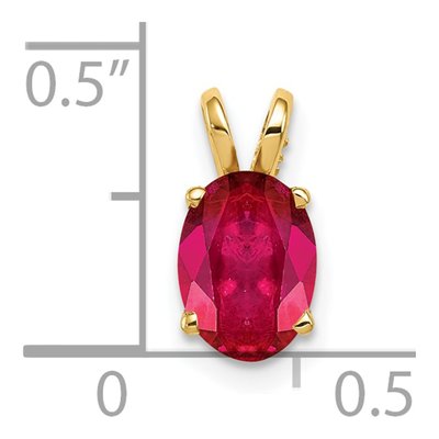 14K Yellow Gold Ruby Oval Pendant – view 2