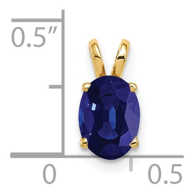 14K Yellow Gold Sapphire Oval Pendant – view 2