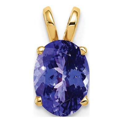 14K Yellow Gold Tanzanite Natural Pendant