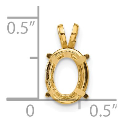 14K Yellow Gold Oval Pendant Mounting – view 4