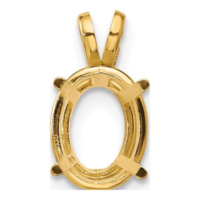 14K Yellow Gold Oval Pendant Mounting