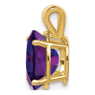 14K Yellow Gold Amethyst Oval Pendant – view 2