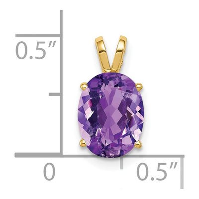 14K Yellow Gold Amethyst Oval Pendant – view 3