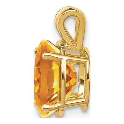 14K Yellow Gold Citrine Oval Pendant – view 2
