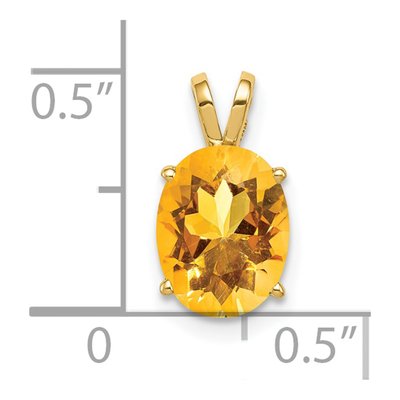 14K Yellow Gold Citrine Oval Pendant – view 3