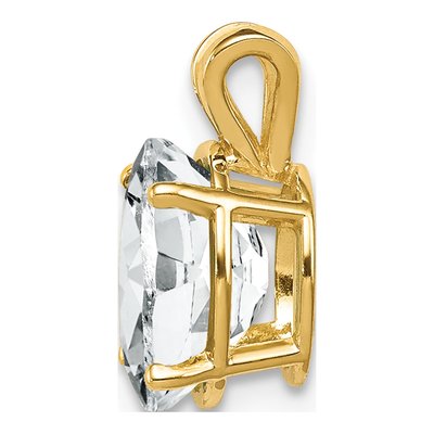14K Yellow Gold CZ Oval Pendant – view 3