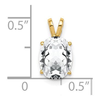 14K Yellow Gold CZ Oval Pendant – view 5