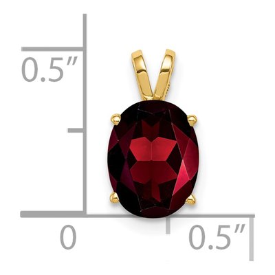 14K Yellow Gold Garnet Oval Pendant – view 3