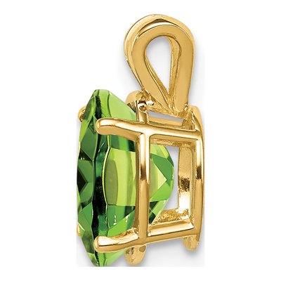 14K Yellow Gold Peridot Oval Pendant – view 2