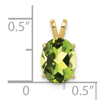 14K Yellow Gold Peridot Oval Pendant – view 3
