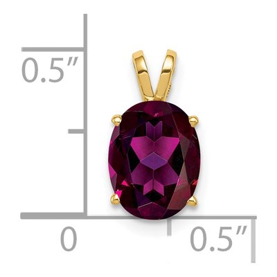 14K Yellow Gold Rhodolite Garnet Oval Pendant – view 2