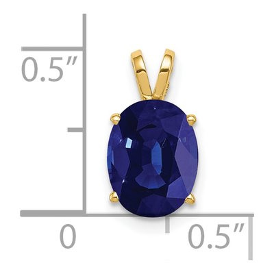 14K Yellow Gold Sapphire Oval Pendant – view 2