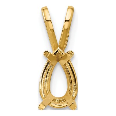 14K Yellow Gold Pear Pendant Mounting
