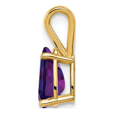 14K Yellow Gold Amethyst Pear Pendant – view 2