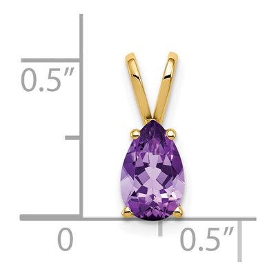 14K Yellow Gold Amethyst Pear Pendant – view 3