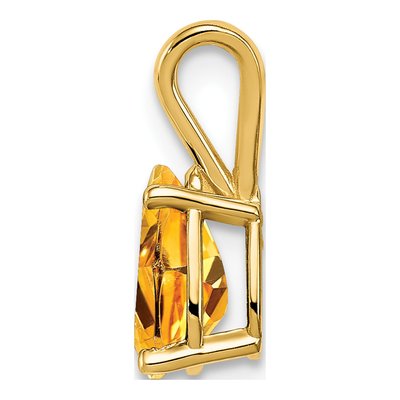 14K Yellow Gold Citrine Pear Pendant – view 2